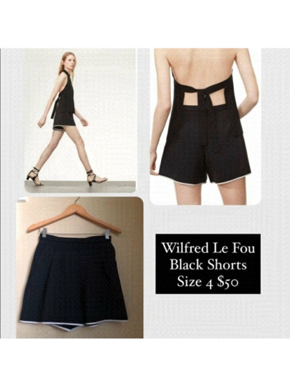 Wilfred Le Fou Black High Rise Dress Shorts  Size 4